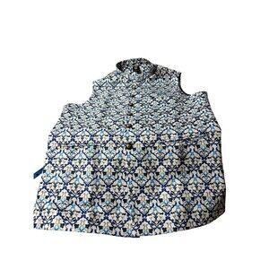 Nehru Jacket L Manyavar Print Geometric New W Tag
